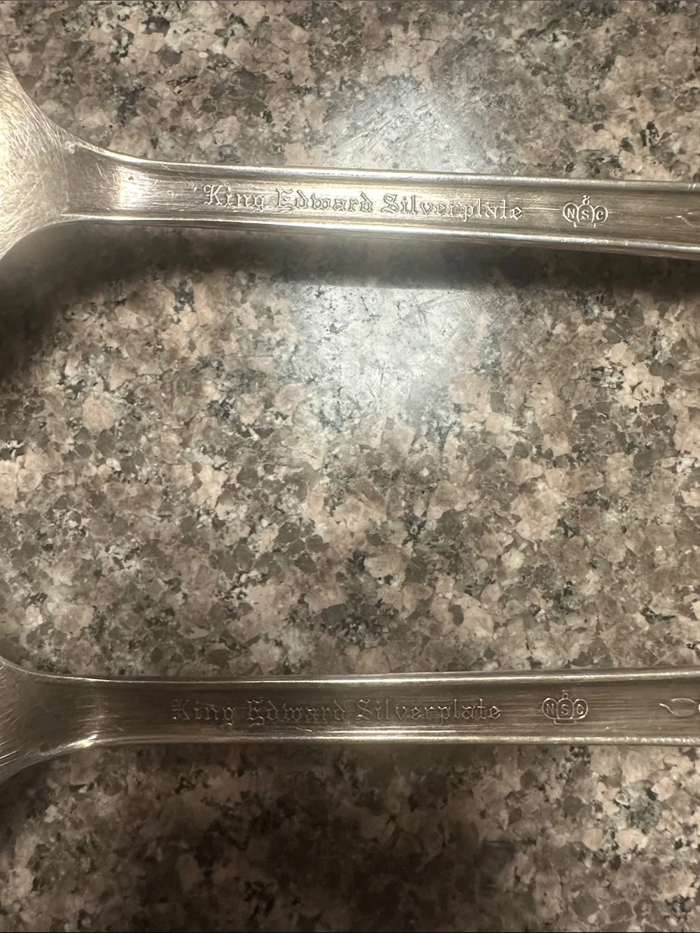 King Edward’s Silver Serving Spoon and Fork Set - Elegant Floral Handle